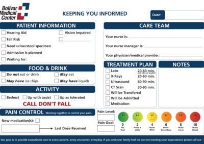 Patient Communication Marker Boards - Bolivar Medical Center