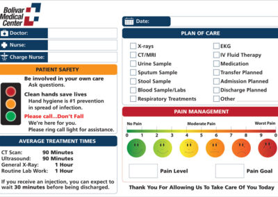 Patient Communication Marker Boards - Bolivar Medical Center