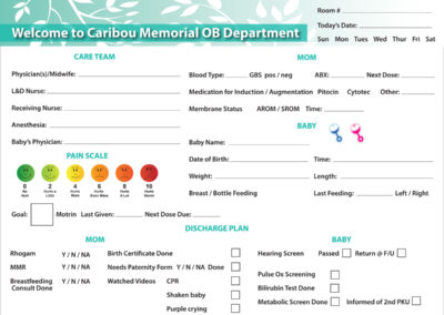 Patient Communication Marker Boards - Caribou Memorial OB Department