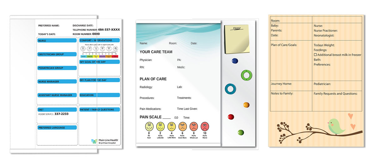 Patient Communication Marker Boards in the gallery section -Communicare Boards