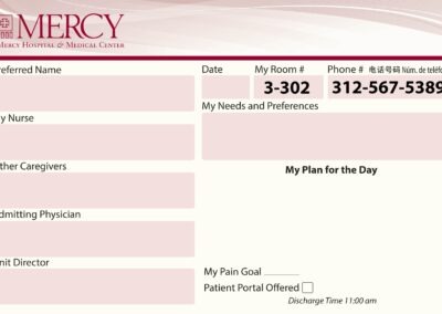 Patient Communication Marker Boards - Mercy Hospital & Medical Center Emergency DepartmentPatient Communication Marker Boards - Mercy Hospital & Medical Center