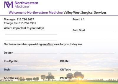 Patient Communication Marker Boards - Northwestern Medicine Valley West Surgical Services